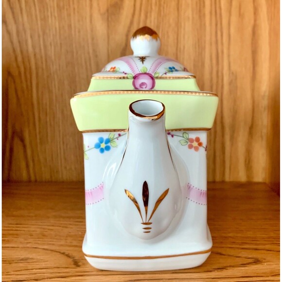 Royal Danube Teapot Floral Garland Gold Gilt Trimming - Picture 7 of 11